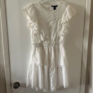 NWT Forever 21 pretty white layered dress size medium